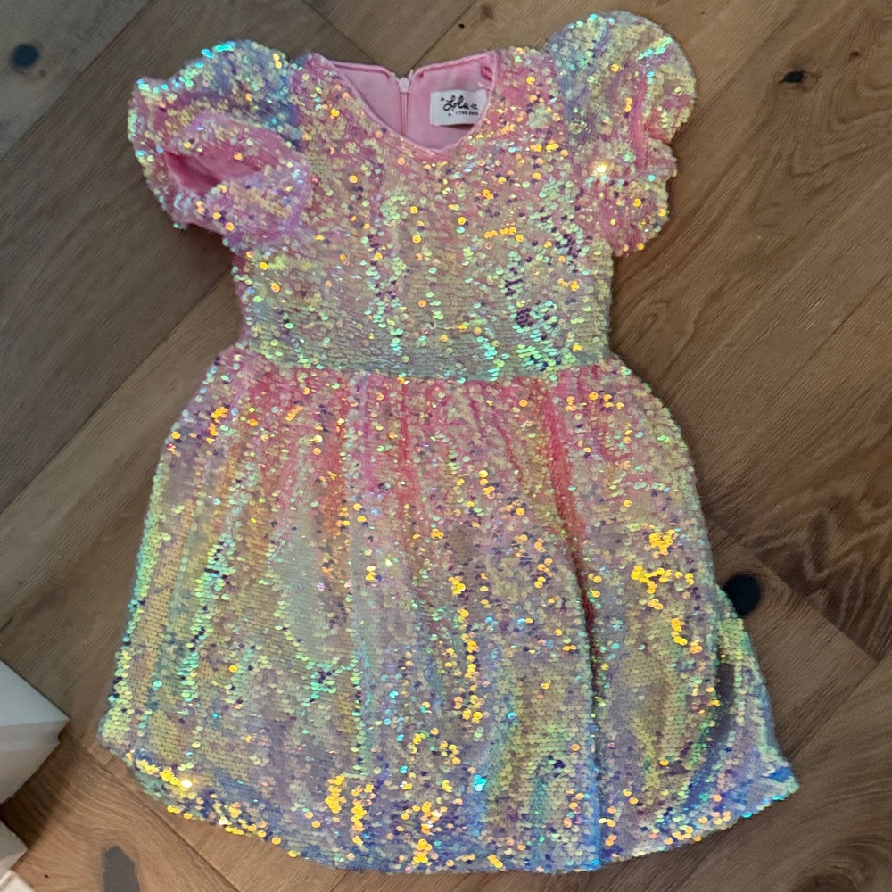 Lola + The Boys Pink and Gold Sequin Dress